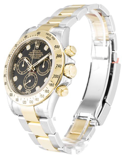 Rolex Cosmograph Daytona Mechanical Automatic 2016 Black Dial Gold Plated Men Wristwatch 116523