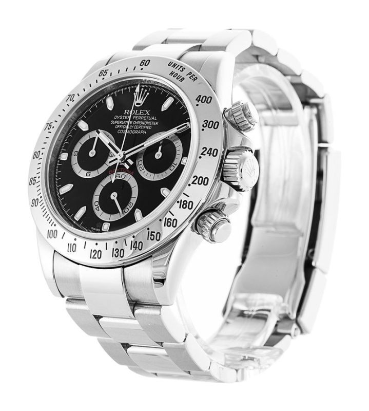 Rolex Cosmograph Daytona meccanico automatico 2016 quadrante nero orologio da polso da uomo in acciaio inossidabile 116520-0015