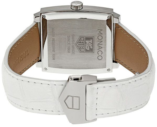 Tag Heuer Monaco Grande Date Quartz 2011 White Dial Diamond Bezel Women Wristwatch Waw1313.fc6247