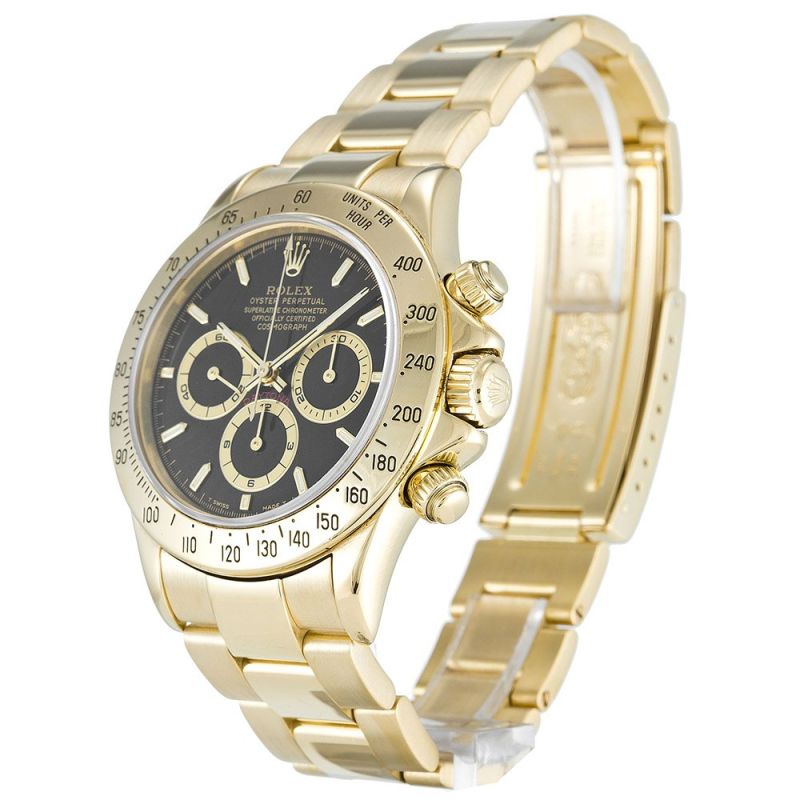 Rolex Cosmograph Daytona Mechanical Automatic Black Dial Gold Men Wristwatch 116528