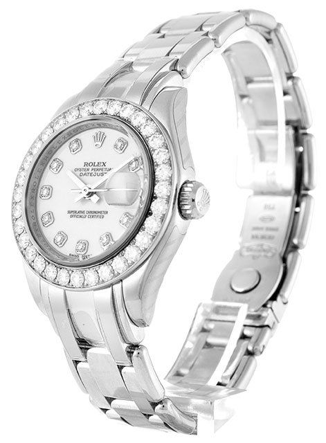 Rolex Datejust Mechanical Automatic Silver Dial White Gold Case Women Wristwatch 80299