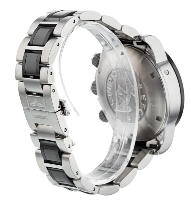 Longines Admiral Chronograph Mechanical Automatic Black Dial Steel Case Men Wristwatch L3.667.4.56.7