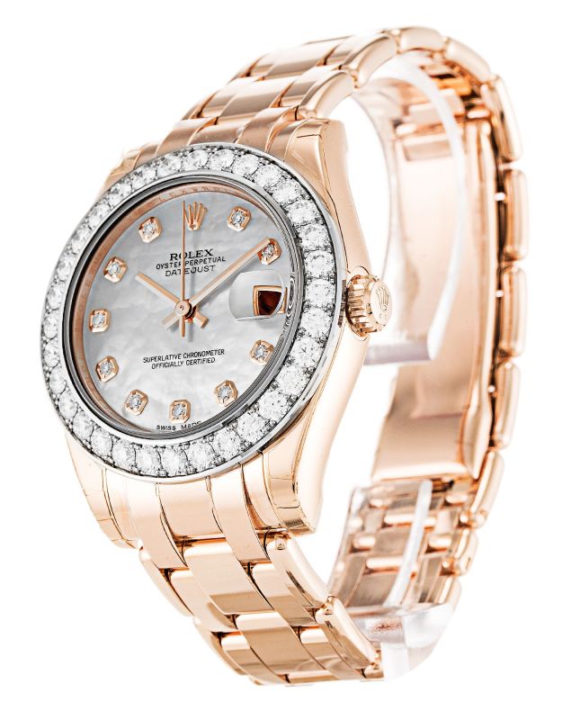 Rolex Datejust Mechanical Automatic Diamond Silver Dial Everose Gold Case Women Wristwatch 81285