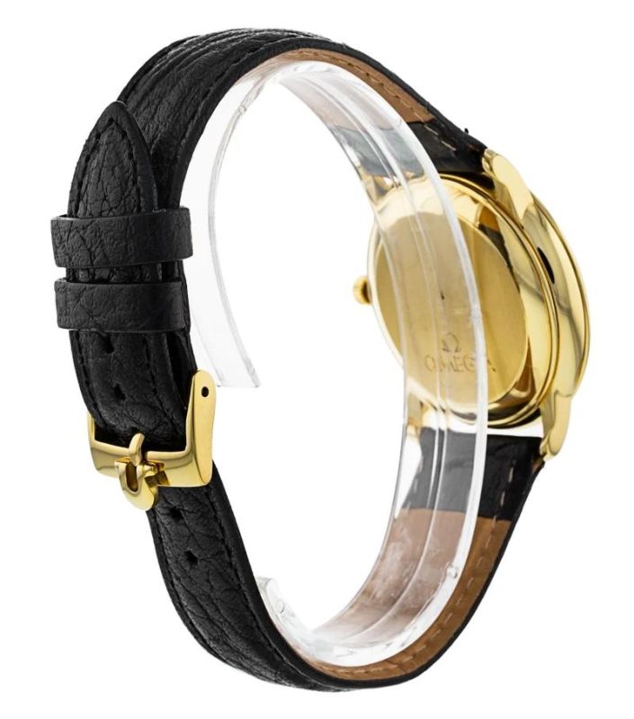 Omega De Ville Prestige Mechanical Automatic 2006 White Dial Gold Case Men Wristwatch 4600.31.02