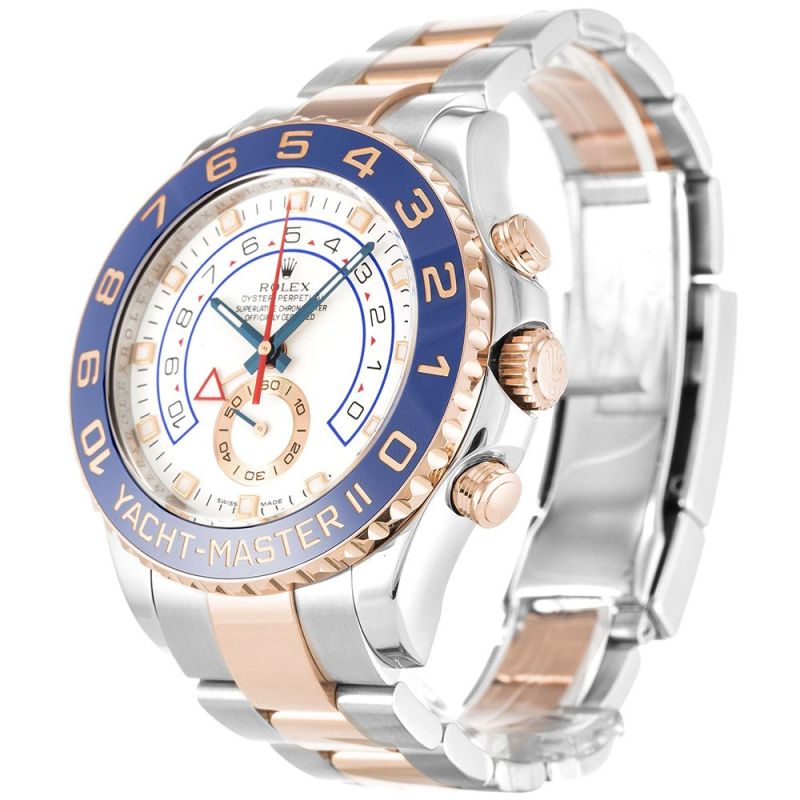 Rolex Yacht-Master II Classic Mechanical Automatic White Dial Rose Gold Case Men Wristwatch 116681
