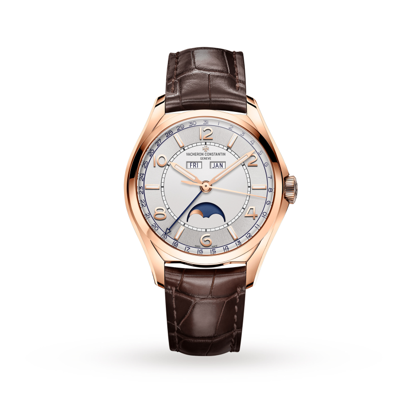 Vacheron Constantin Fiftysix Complete Calendar Moonphase Mechanical Automatic Silver Dial Rose Gold Case Men Wristwatch 4000E/000R-B438