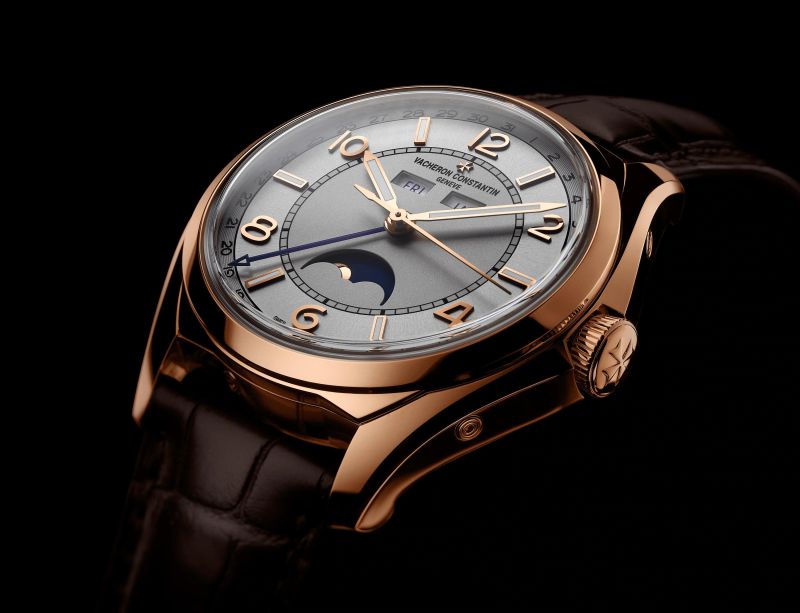 Vacheron Constantin Fiftysix Complete Calendar Moonphase Mechanical Automatic Silver Dial Rose Gold Case Men Wristwatch 4000E/000R-B438