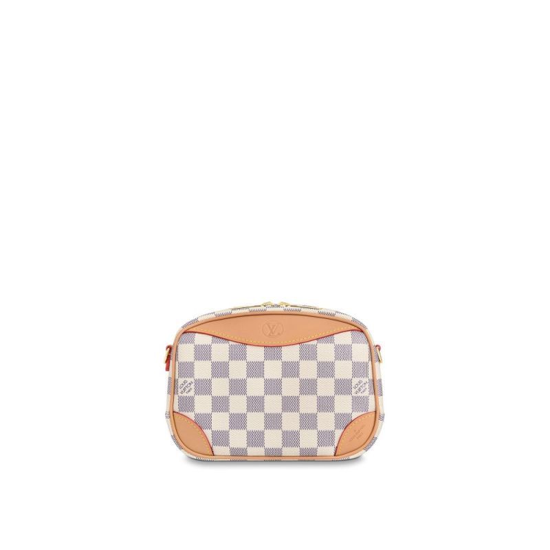 Louis vuitton damier azur deauville 2021 primavera verão mini bege lona feminina mensageiro bolsa crossbody n50048