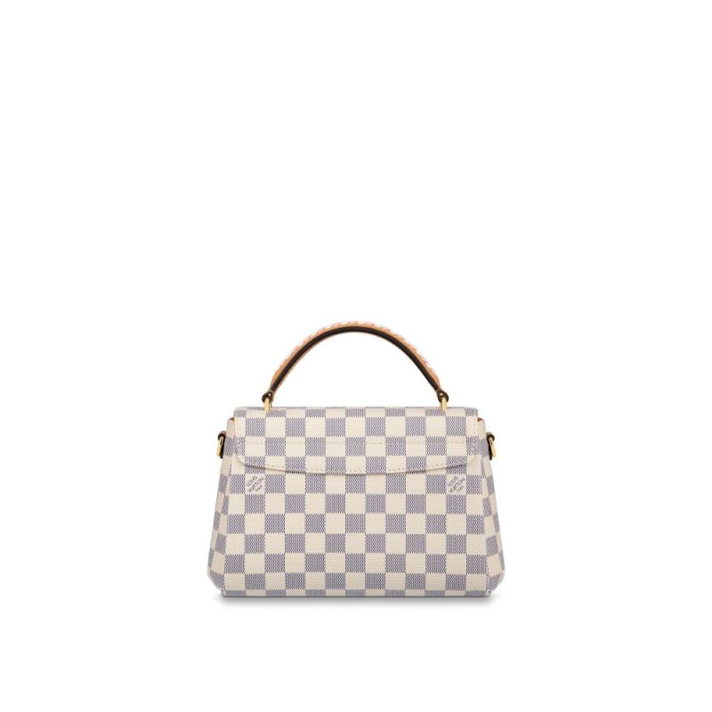 Louis Vuitton Damier Azur Croisette Beige Cavans With Braided Strap Women Messenger Satchel Bag N50053