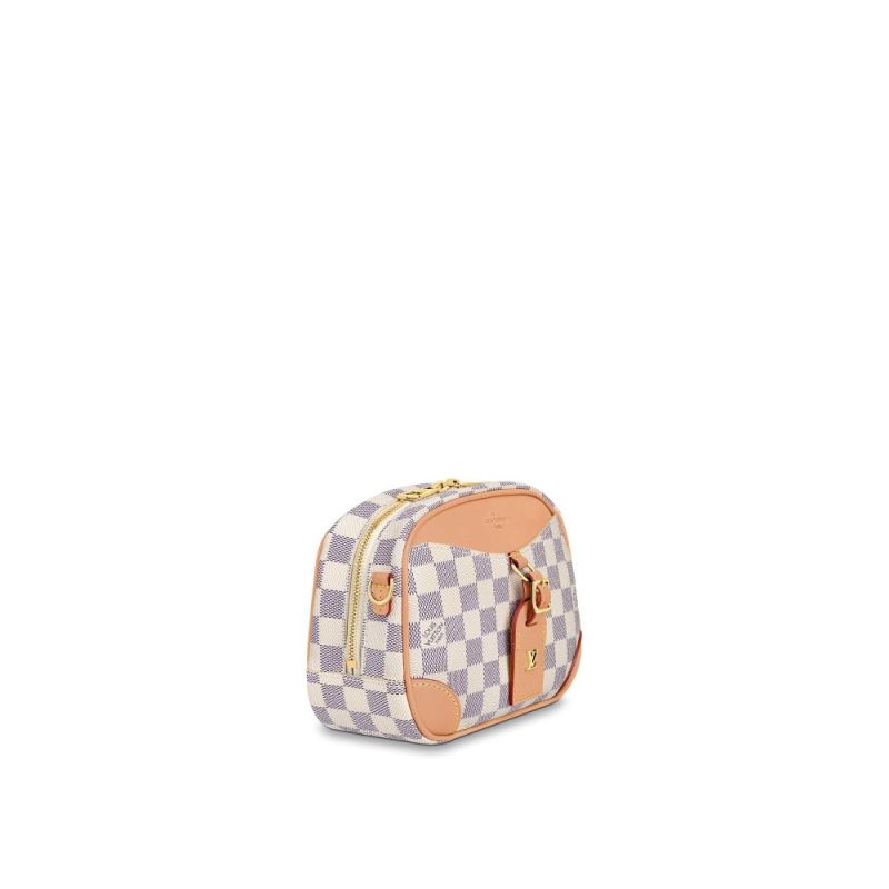Louis vuitton damier azur deauville 2021 primavera verão mini bege lona feminina mensageiro bolsa crossbody n50048