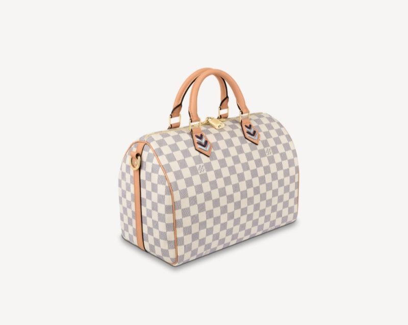 Louis Vuitton Damier Azur Speedy 30 Bandouliee Beige Cavans With Braided Strap Women Boston Handbag N50054