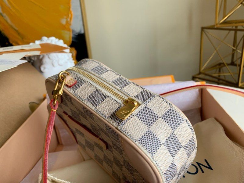 Louis Vuitton Damier Azur Neokapi Vertical Pink Canvas Women Satchel Crossbody Pouch N60360