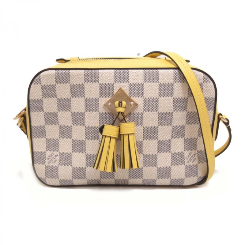 Louis Vuitton Damier Azur Saintonge Limited Edition Yellow Cavans Women Messenger Shoudler Bag N40154