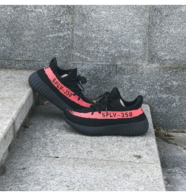 Adidas Yeezy Boost 350 V2 2016 Core Black Red Primeknit Men Sneakers BY9612