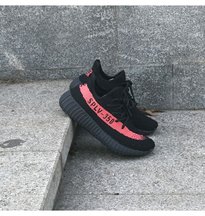Adidas Yeezy Boost 350 V2 2016 Core Black Red Primeknit Men Sneakers BY9612