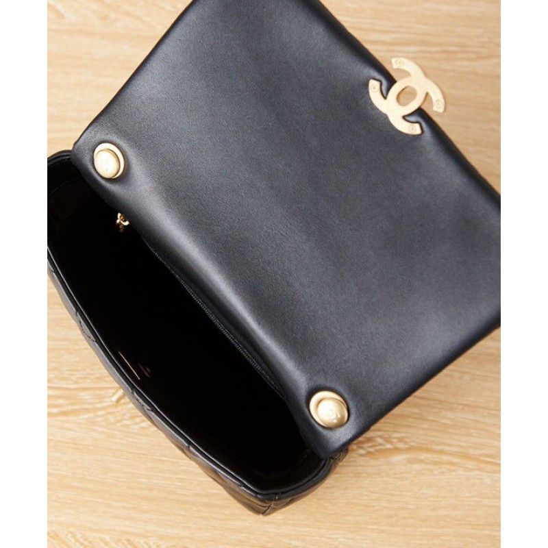Chanel Classic Small Black Lambskin Women Flap Shoulder Bag AS3206