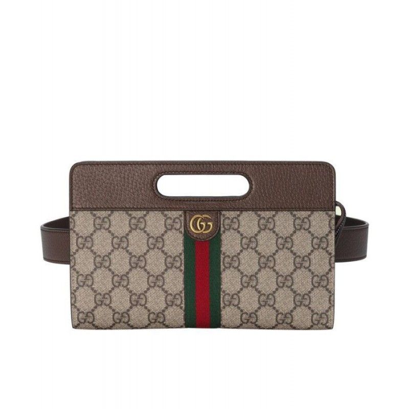 Gucci Ophidia Classic Dark Coffee Leather Women Belt Bag 704196