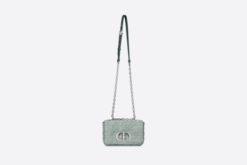Christian Dior Caro Classic Small Green Canvas Women Crossbody Bag M9241PWEX_M924