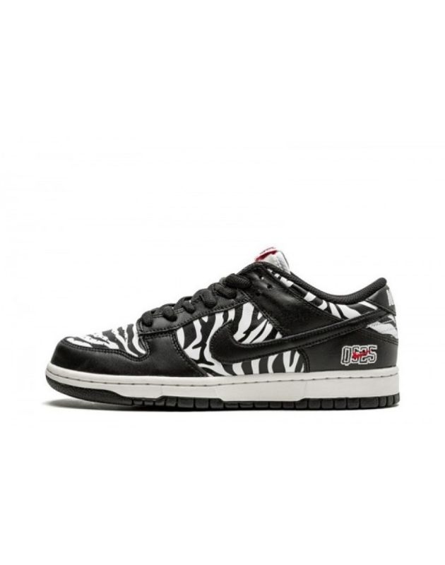 Nike SB Dunk Low X Quartersnacks 2021 Zebra Leather Rubber Sole Casual Sneakers DM3510-001