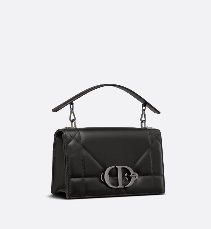 Christian Dior 30 Motaigne Vintage Small Black Lambskin Women Box Crossbody Bag M9224BNNA_M900