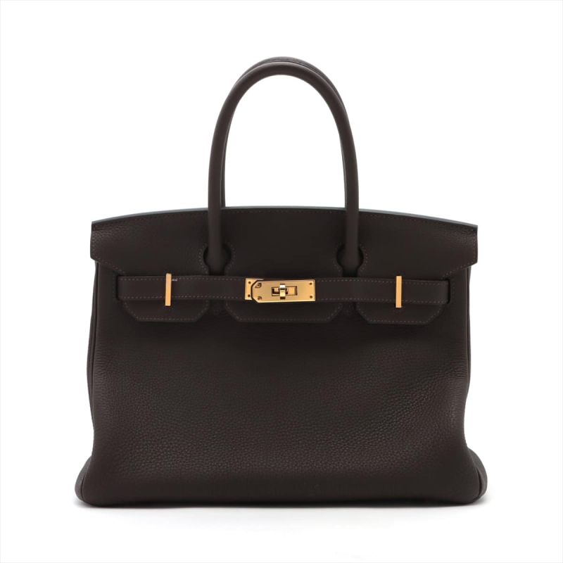 Hermes Birkin 30CM Classic Black Clemence Leather Women Tote Handbag