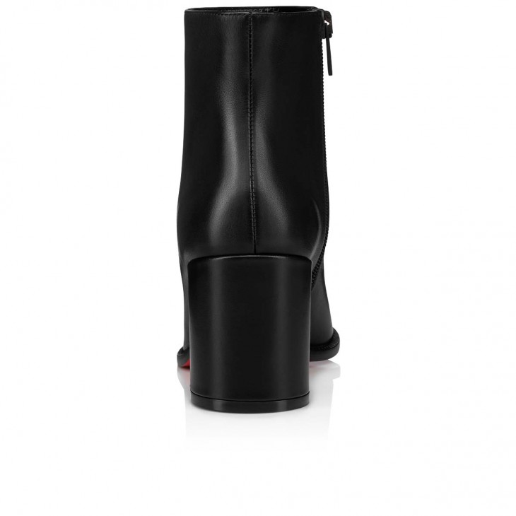 Christian Louboutin Adoxa Classic 70 Mm Black Calf Leather Round Toe Boot 1220542BK01