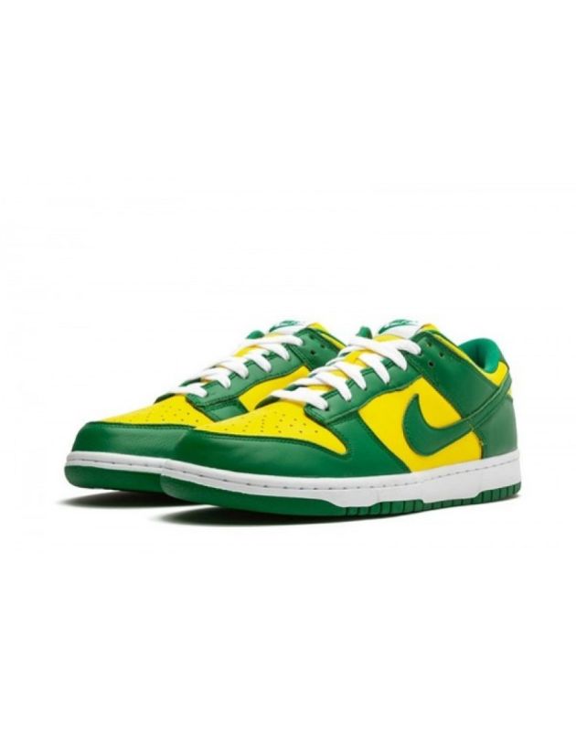 Nike SB Dunk Low 2020 Brasil Couro Sola De Borracha Tênis Casual CU1727-700