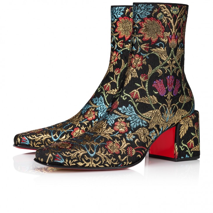 Christian Louboutin Alleo Classic 70 Mm Multicolor Tissu Square Toe Boot 1240921B536
