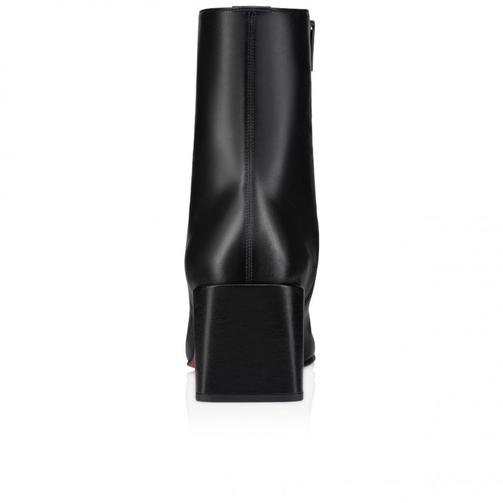 Christian Louboutin Alleo Classic 70 Mm Black Calf Leather Square Toe Boot 1240922BK01