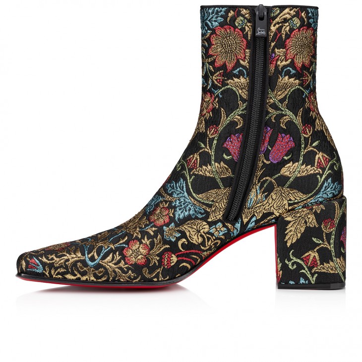 Christian Louboutin Alleo Classic 70 Mm Multicolor Tissu Square Toe Boot 1240921B536