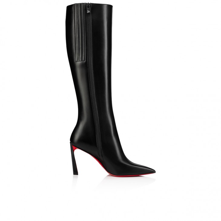 Christian Louboutin Condora Botta Classic 85 Mm Black Calf Leather Pointed Toe Boot 1230624BK01