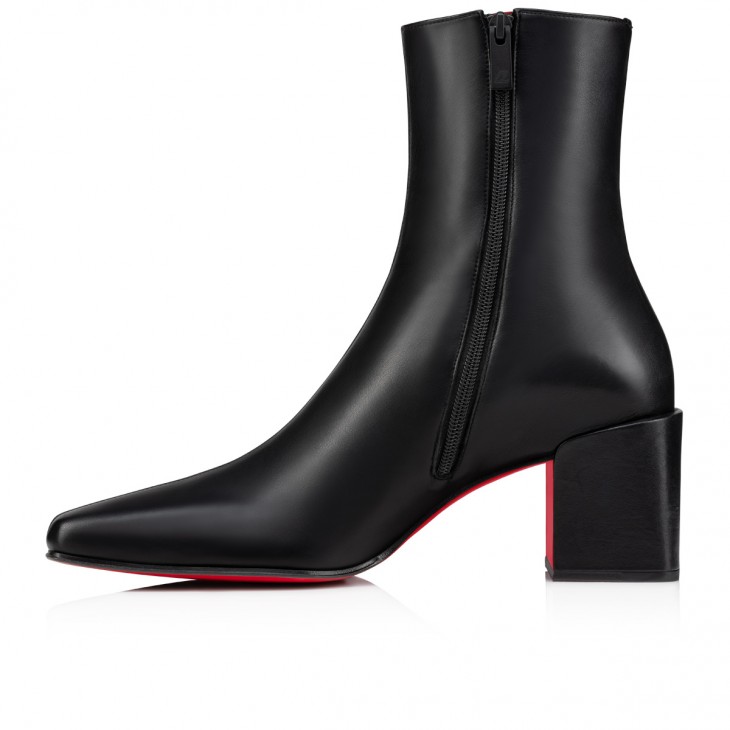 Christian Louboutin Alleo Classic 70 Mm Black Calf Leather Square Toe Boot 1240922BK01