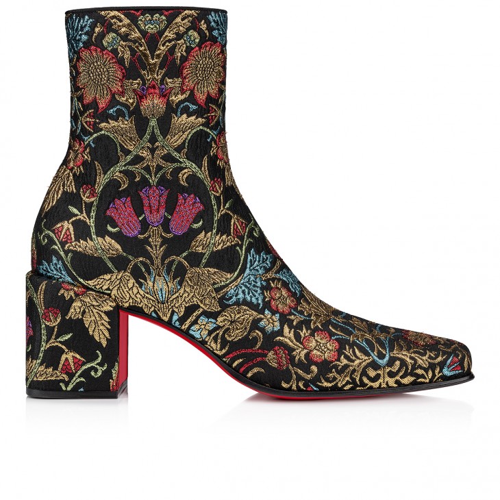 Christian Louboutin Alleo Classic 70 Mm Multicolor Tissu Square Toe Boot 1240921B536