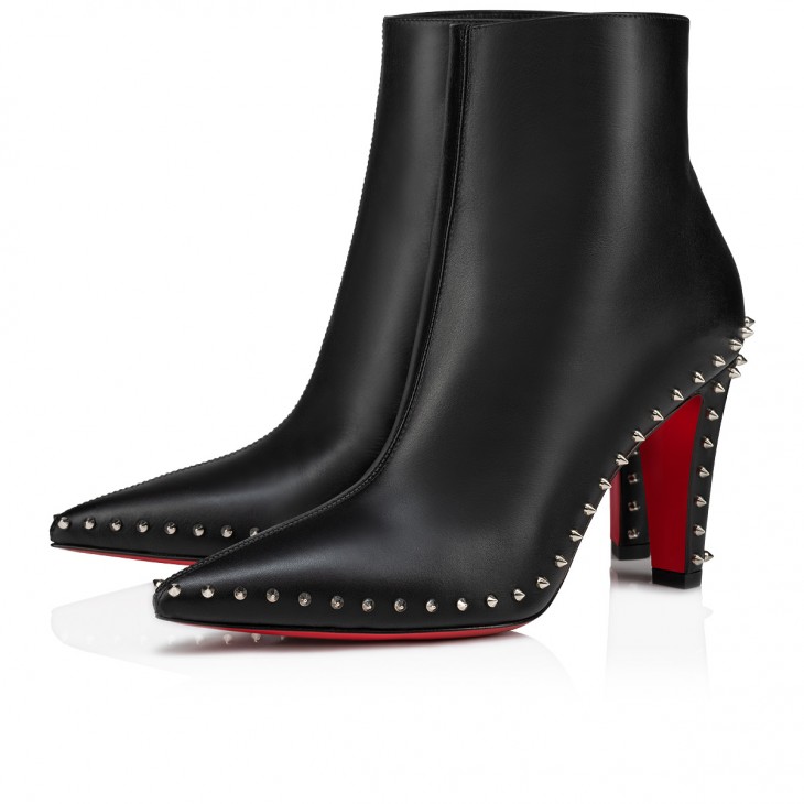 Botas Christian Louboutin Vidura Classic 85 mm de couro de bezerro preto 3230550BK01