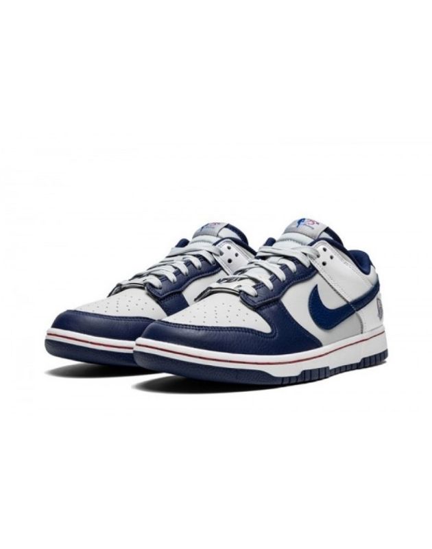 Nike SB Dunk Low X NBA 75th Anniversary Brooklyn Nets 2021 Blue Void Leather Rubber Sole Casual Sneakers DD3363-001
