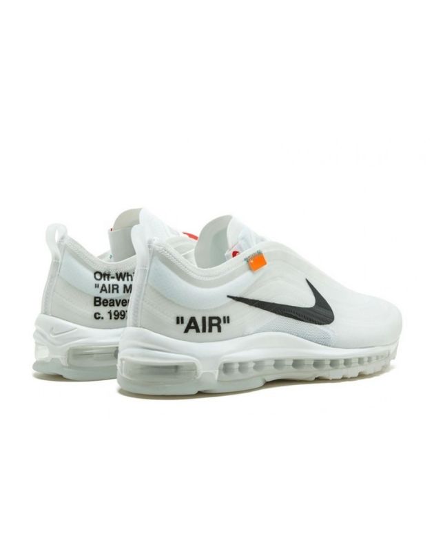 Nike Air Max 97 X Off-White 2017 White Leather Rubber Sole Running Sneakers AJ4585-100