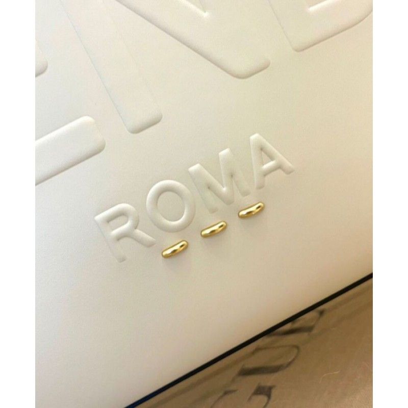 Fendi Sunshine Medium Cream Cowhide Women Tote Handbag 8bh386