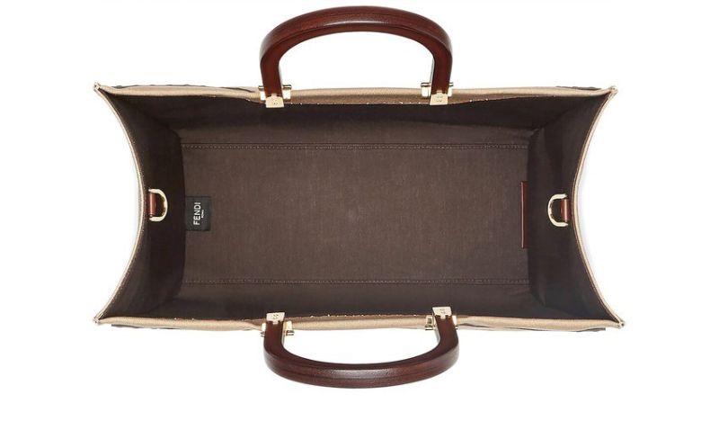 کیف دستی زنانه پارچه ای Fendi Sunshine متوسط سفید FF 8bh386