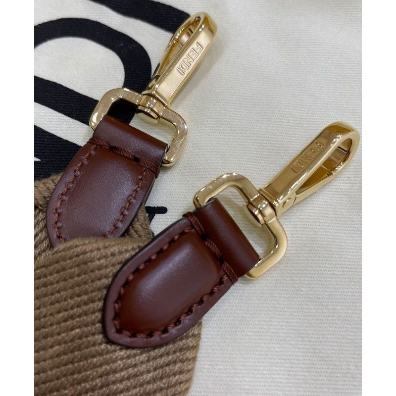 کیف دستی زنانه پارچه ای Fendi Sunshine متوسط سفید FF 8bh386