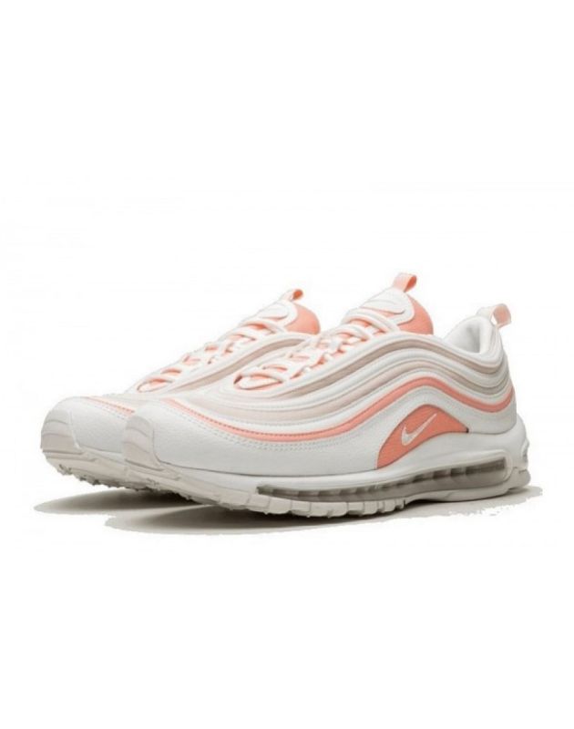 Nike Air Max 97 2019 Summit White Bleached Coral Leather Rubber Sole Running Sneakers 921733-104