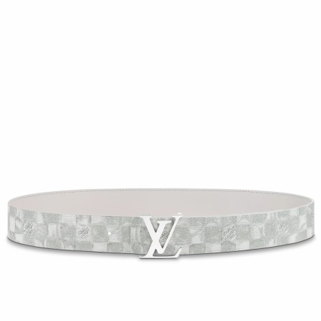 Louis Vuitton Damier Reversible 40MM Width Salt Canvas LV Initiales Buckle Dress Belt MP300V