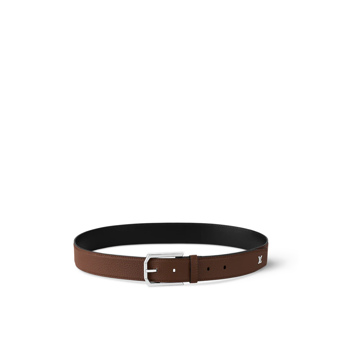 Louis Vuitton Heritage New 35 Mm Brown Leather Pin Buckle Men Dress Belt M8559T