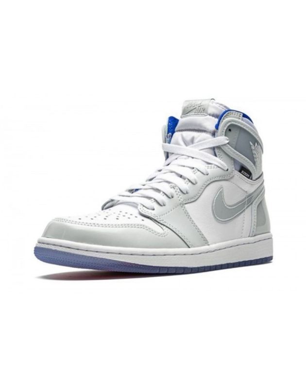 Jordan Air Jordan 1 Retro High 2020 Racer Blue Leather Zoom Sole Men's Casual Sneakers Ck6637-104