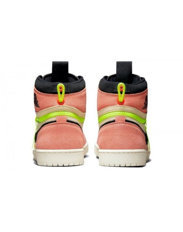 Jordan Air Jordan 1 High Switch 2021 Rose clair Volt Suede Air Sole Baskets décontractées pour hommes Cw6576-800