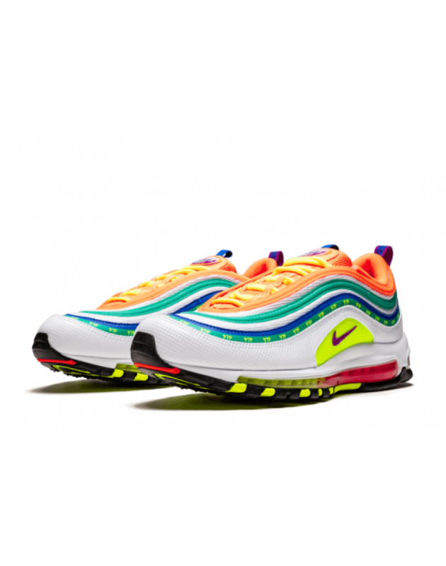Nike Air Max 97 2019 Londres Verão do Amor Couro Sola de Borracha Tênis de corrida CI1504-100