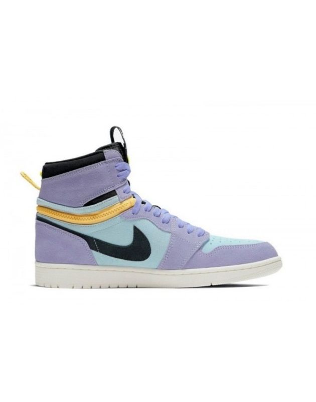 Jordan Air Jordan 1 High Switch 2021 Purple Pulse Volt Suede Air Sole Men's Casual Sneakers CW6576-500