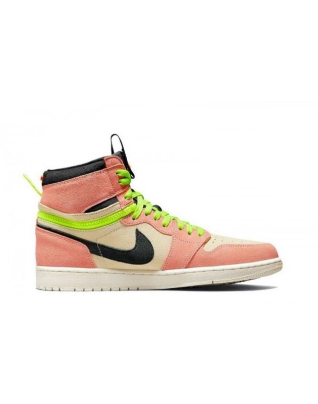 Jordan Air Jordan 1 High Switch 2021 Light Pink Volt Suede Air Sole Men's Casual Sneakers Cw6576-800