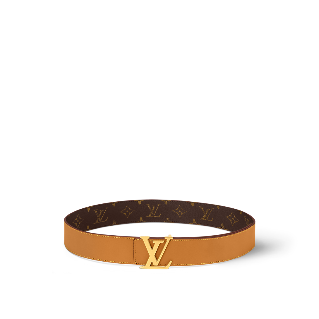 Inisial Louis Vuitton Lv Boleh Balik Baru 40 Mm Pin Kulit Coklat Gancu Tali Pinggang Pakaian Lelaki M8547U