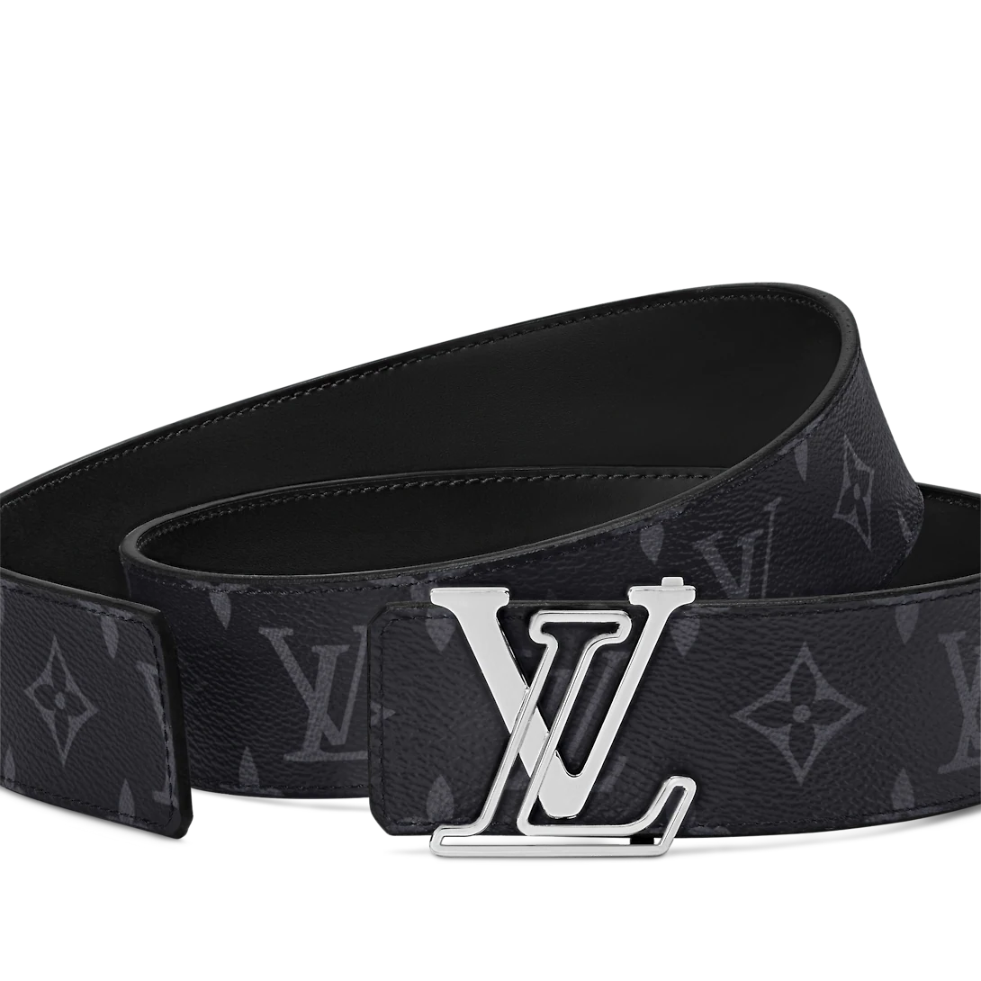 Louis Vuitton Lv Line New 40 Mm Black Canvas Pin Buckle Men Dress Belt M8504T