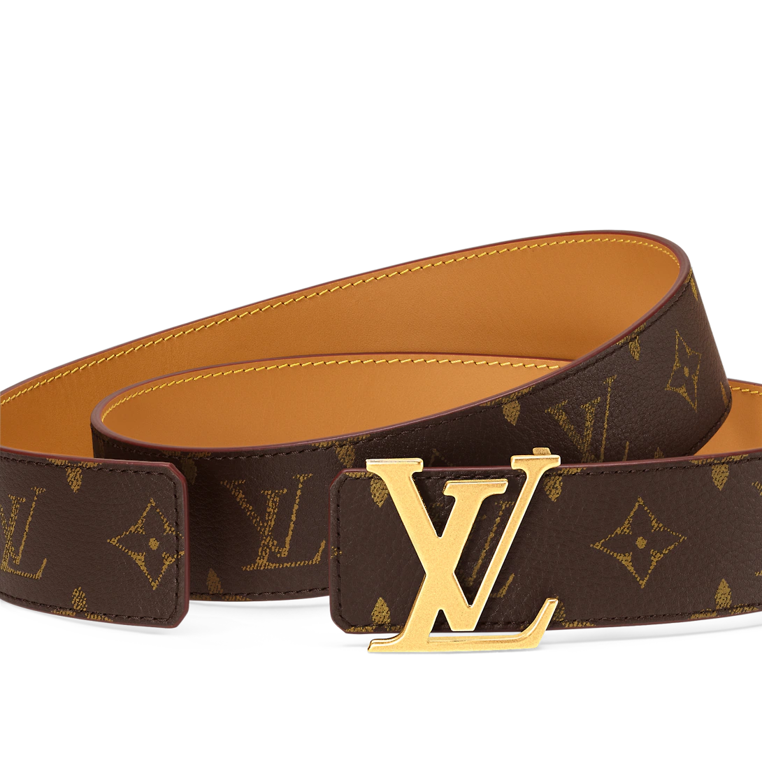 Inisial Louis Vuitton Lv Boleh Balik Baru 40 Mm Pin Kulit Coklat Gancu Tali Pinggang Pakaian Lelaki M8547U